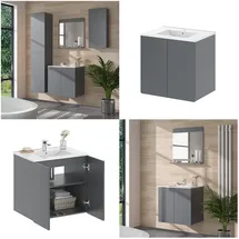 Vicco Waschbeckenunterschrank Izan hängend 61,8 x 57,8 x 44,8 cm Grau