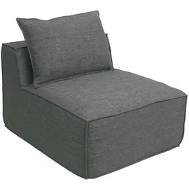 Mendler L-Sofa HWC-O54 mit Ottomane dunkelgrau