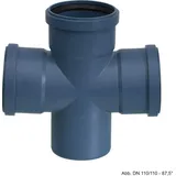 POLOPLAST Polo-kal Ng Abflussrohr-doppelabzweig 87,5° mit Muffen - schalldämmend - Dn 110