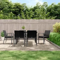 VidaXL 7-tlg. Garten-Essgruppe mit Kissen Poly Rattan und Stahl