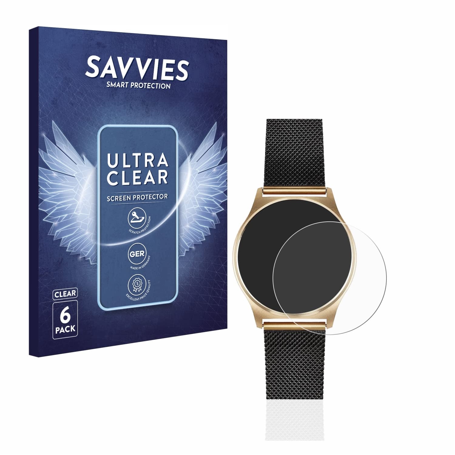 Savvies 6 Stück Schutzfolie für Xlyne X-Watch Joli XW Pro Displayschutz-Folie Ultra-Transparent