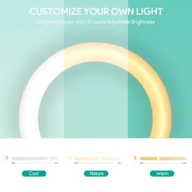 Aukey Ringlicht 10-Zoll-Dimmbar weiß