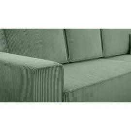 ax living Eckcouch Cord 2-Sitzer Salbeigrün