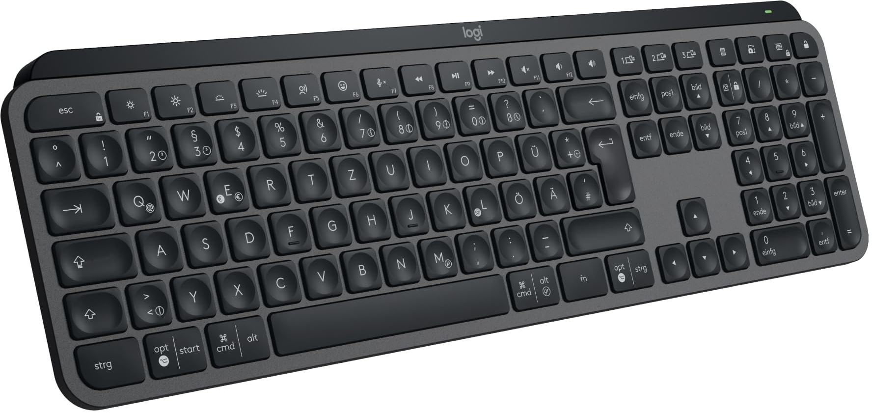 Logitech MX Keys S kabellose Tastatur, Low Profile, Precise Quiet Typing, Programmable , Backlighting, Bluetooth, Rechargeable, für Windows PC/Linux/Chrome/Mac - Graphit, Deutsches QWERTZ-Layout