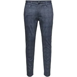 Only & Sons ONSMARK Slim Check Chinos Blau 30 32