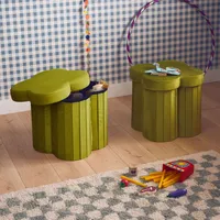 Sweeek 2er-Set faltbare Hocker aus Samt Blume - Sweeek
