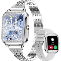 Smartwatch Damen mit Telefonfunktion,1.57" HD Touchscreen Armbanduhr Damen Uhr mit Pulsmesser Schlafmonitor Schrittzähler,IP68 Wasserdichtes Android