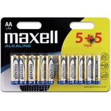 Maxell Alkaline (10 Stk., AA, Batterien \"5+5\", Pack)