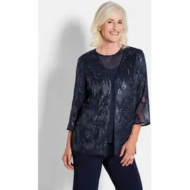 GOLDNER Elegante Pailletten-Jacke blau 46