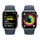 Apple Watch Series 9 GPS + Cellular 41 mm Edelstahlgehäuse silber, Sportarmband sturmblau M/L