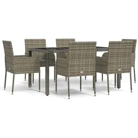vidaXL Garten-Essgruppe 7-tlg. Grau