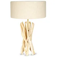 Levandeo Lampe Tischlampe 62cm Holz Holzlampe Unikat Braun Treibholz