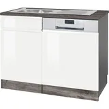 KOCHSTATION Spülenschrank »KS-Virginia«, 110 cm breit, inklusive Einbauspüle, weiß