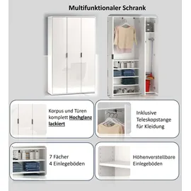 Home Affaire JOLLY Stauraumschrank 107 x 36 x 178 cm Weiß