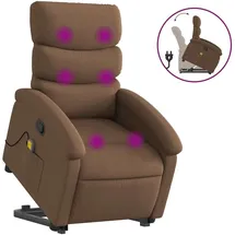 vidaXL Massagesessel mit Aufstehhilfe Stoff 92 x 99,5 x 92 cm Braun