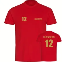multifanshop Kinder T-Shirt - Nürnberg - Trikot Nummer 12 gold - Druck gold metallic - Kind