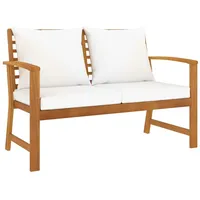 VidaXL Gartenbank 120 cm mit Creme Kissen Massivholz Akazie