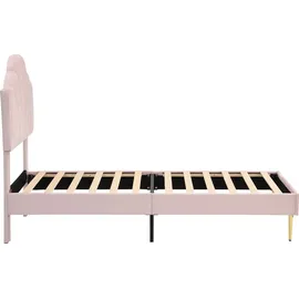 Flieks Polsterbett 90 x 200 cm Massivholz rosa