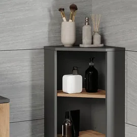 Vicco Eckmidischrank Irma 33 x 81 cm Anthrazit/Goldkraft Eiche
