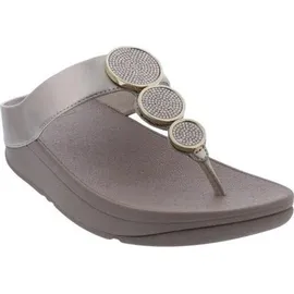 FitFlop Halo Bead-Circle Metallic Toe-Post Sandals Metallic Light Beige, 40 EU