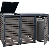 Mendler Mülltonnenbox HWC-K14 119 x 205 x 84 cm anthrazit