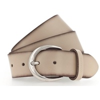 Tamaris Ledergürtel, mit Logoschriftzug auf der Gürtelschlaufe, Basic-Style, beige