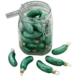 Inges Glas Christbaumschmuck Eingemachte Gurken Glas 7,5 cm grün