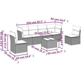 vidaXL Modell 60 Loungeset schwarz