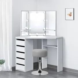 ML-Design Schminkhocker Kunstleder 33 x 65 x 38,5 cm Hellgrau