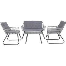 Svita CAPRI Balkonmöbel-Set Polyrattan Sitzgruppe Outdoor 4-tlg. Gartenlounge Hellgrau