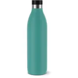 Emsa Bludrop Isolier-Trinkflasche, wiederverwendbar, Edelstahl, nachhaltig, Pulverbeschichtung, 360°-Trinkrand, 20h heiß/40h kalt, 1 Liter, auslaufsicher, Petrol, N3112100