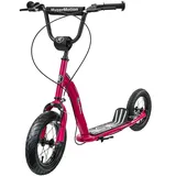 HyperMotion Kinderroller, Roller für Kinder, City Kick Scooter für Mädchen und Jungen ab 8 Jahre, Kickboard, Tretroller, Cityroller, aufblasbare Räder 30 cm, Cherry