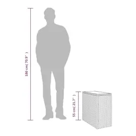 vidaXL Garten-Beistelltisch 58 x 27,5 x 55 cm Grau