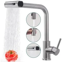 HOMELIVE Spültischarmatur Ausziehbar 360°Schwenkbar Drei Sprühfunktionen Spültischarmatur Küche küchenarmatur ausziehbar,Gebürstet