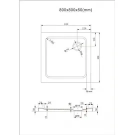 Buylando Nora 80x80x80 cm H: 195 cm U Form Duschkabine Klarglas inkl. Tasse - Buylando