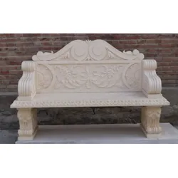 Casa Padrino Luxus Barock Marmor Gartenbank Beige 179 cm - Barock Marmor Garten Möbel