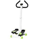 Homcom Stepper Fitness Swing Stepper mit LCD-Schirm und Handgriff Hometrainer für Zuhause bis 100 kg Stahl ABS Grün 55 x 44 x 108 cm