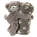 Hti-Living Babydecke mit Bär Grau mit Sternchen Bär 20x10 cm