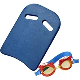 Best Sporting Schwimmbrett Set mit Schwimmbrille farblich sortiert