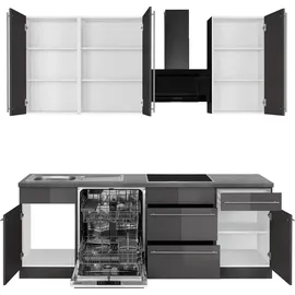 WIHO KÜCHEN Küchenzeile Chicago 330 cm grau