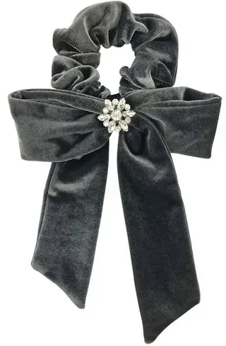 Oakland Scrunchie mit Schleife grau