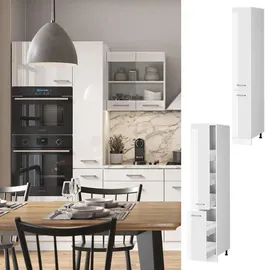 Vicco Apothekerschrank R-Line 30 x 57,2 x 206,8 cm Weiß Hochglanz