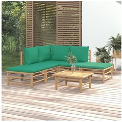 vidaXL Gartenlounge-Set Gartensofa mit Kissen Bambus grün