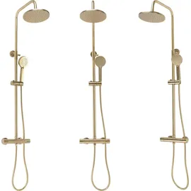 REA Duschgarnitur mit Thermostat PAROT BRUSHED GOLD
