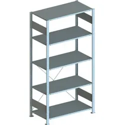 Meta Steckregal Anbauregal S3 CLIP 80 GR 2000 x 1000 x 500 mm lichtgrau + 5 Böden