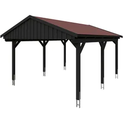 Einzelcarport SKANHOLZ "Fichtelberg", grau (anthrazit), H: 326cm, Carports