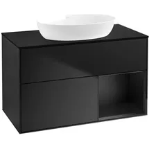 Villeroy & Boch Finion Waschtischunterschrank FA22PDPD 100cm, Abdeckplatte black matt, Regale Black matt lacquer, Black matt lacquer