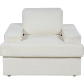 Beliani Sessel ALLA Bouclé 72 x 71 x 70 cm Cremeweiß mit Kissen