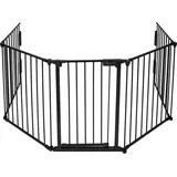 VOUNOT® Kaminschutzgitter Metall, 5 Elemente inkl. Sicherheitstür, 300 x 75 cm