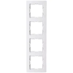 Kopp Abdeckrahmen 4-fach Paris, Abdeckung Steckdose vierfach, Weiß, Silber, Palisander & Schwarz